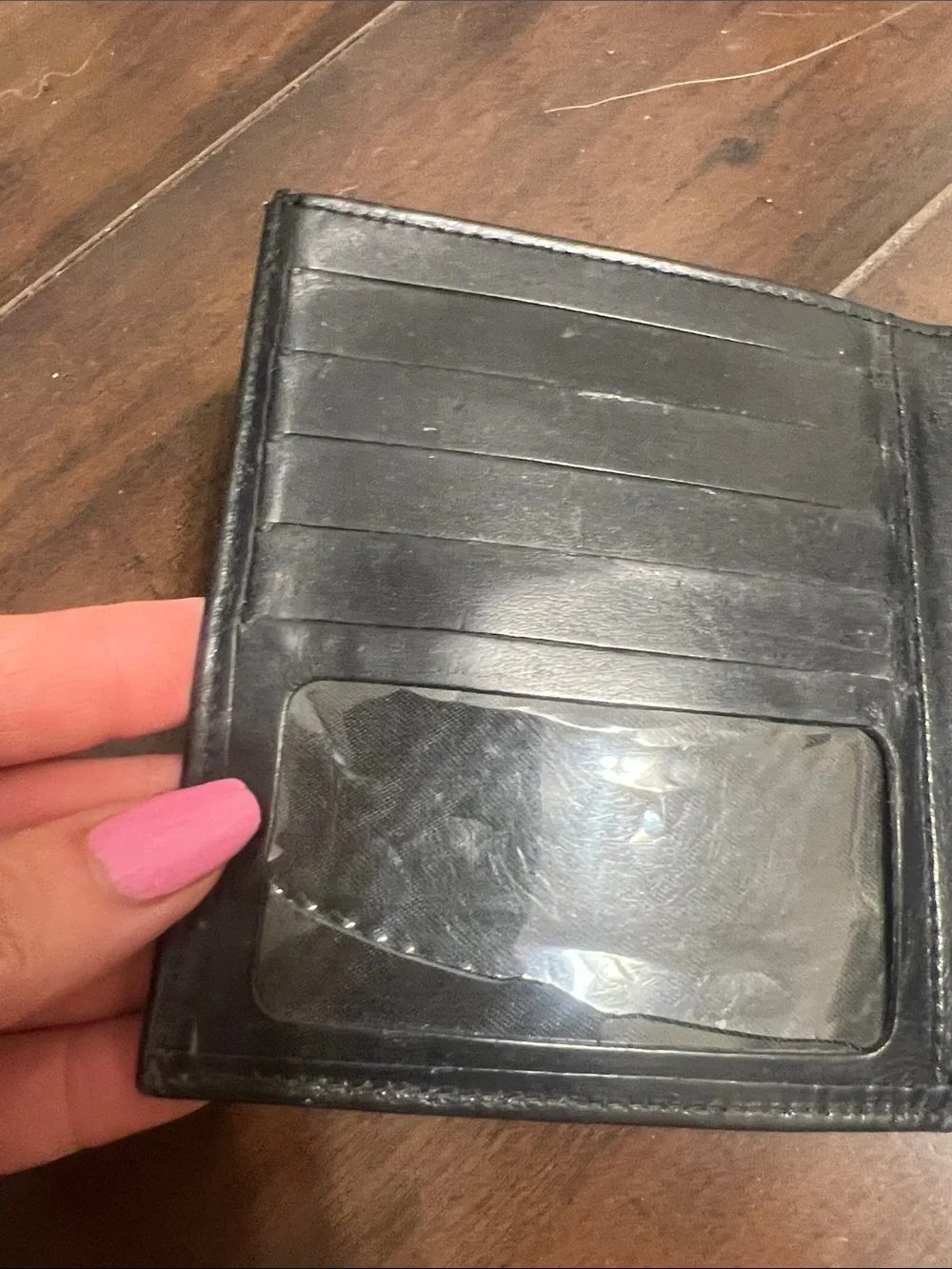 Vintage Dooney & Bourke Black Pebbled Leather Compact Wallet